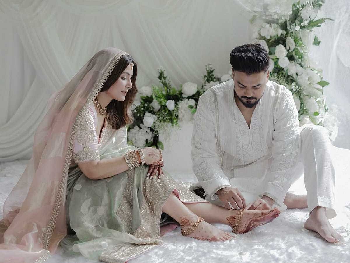 Hina Khan gets married to longtime boyfriend Rocky Jaiswal amid cancer  battle in an intimate ceremony, image size:1200x900