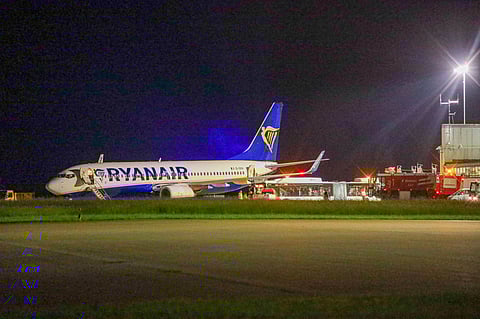 Ryanair flight makes emergency landing in Germany, injuring nine