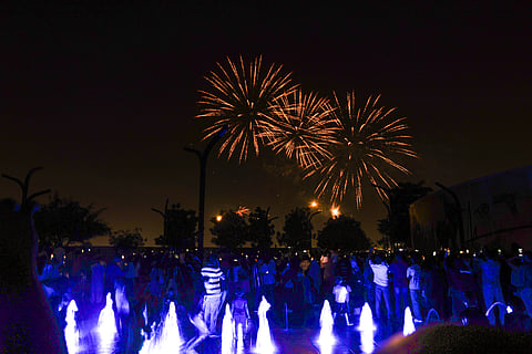 Eid Al Adha 2025 fireworks at Aljada in Sharjah. 