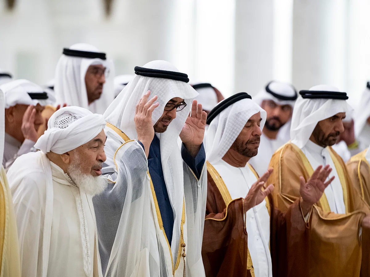 President His Highness Sheikh Mohamed bin Zayed Al Nahyan performed the Eid Al-Adha prayer this morning at Sheikh Zayed Grand Mosque in Abu Dhabi.