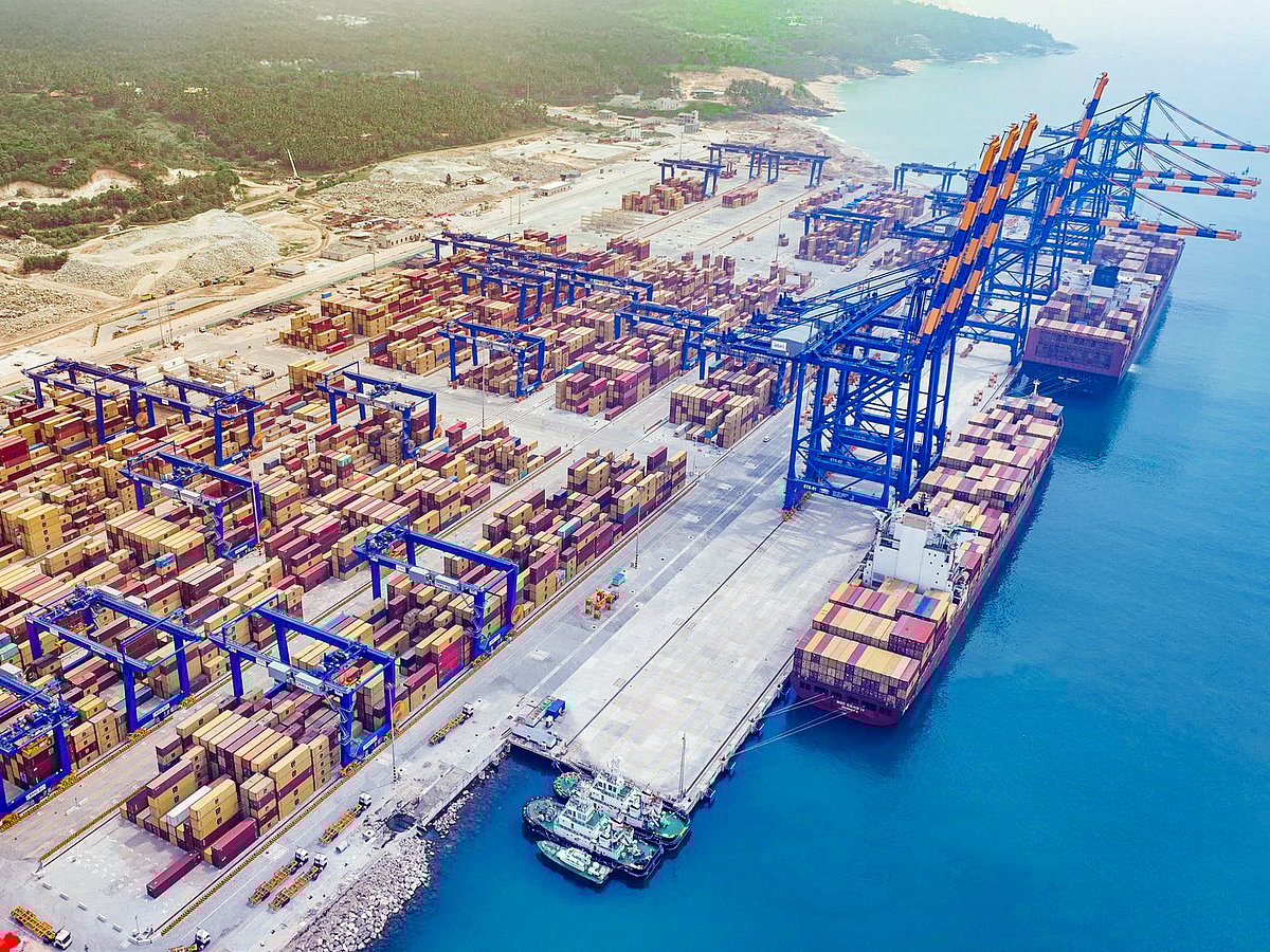  A view of the Vizhinjam International Seaport, India’s first semi-automated transhipment port, in Thiruvananthapuram.