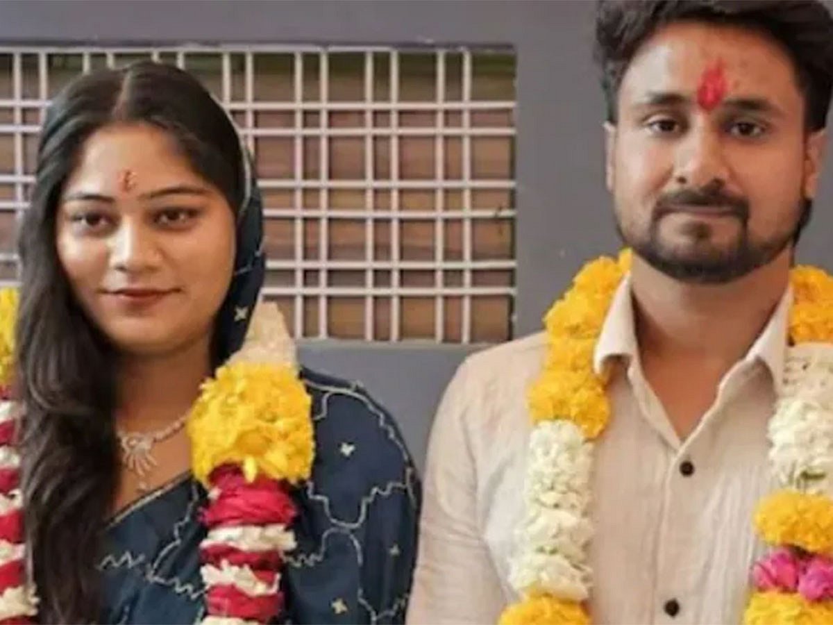 Raja Raghuvanshi and his wife Sonam, who is accused of plotting his murder.