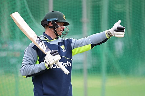 Australia's Steven Smith batting in the nets during a practice session ahead of the ICC World Test Championship final against South Africa at Lord's on Monday.