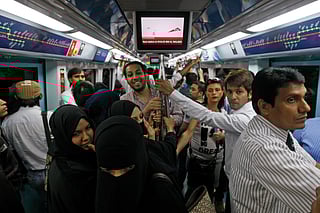 Commuters inside a Dubai Metro carriage. (Photo for illustrative purposes only)
