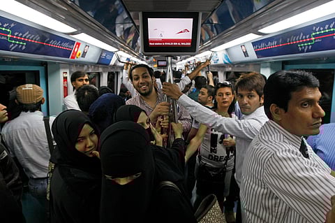 Commuters inside a Dubai Metro carriage. (Photo for illustrative purposes only)