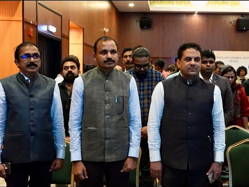 Indian expats observe a minute of silence in honour of the Ahmedabad air crash victims at the Indian Consulate in Dubai. 