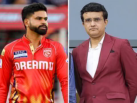 Shreyas Iyer (left) and Sourav Ganguly