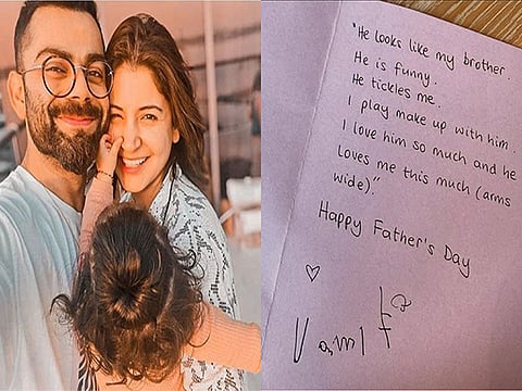Virat Kohli, Anushka Sharma and their daughter Vamika.