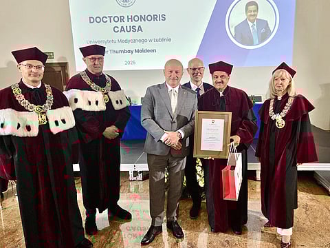 Dr. Thumbay Moideen honoured with 5th Honorary Doctorate by University of Lublin, Poland