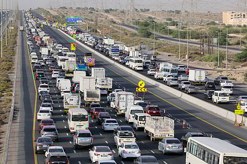 Morning gridlock: Dubai and Sharjah commuters face traffic delays on E11 road