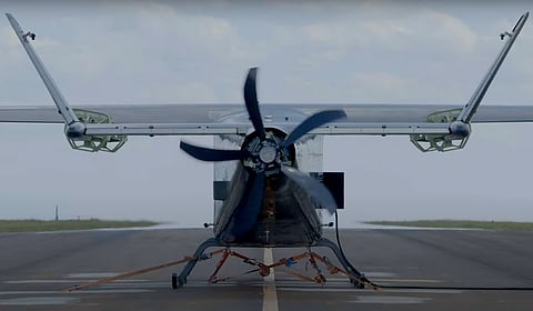 Screengrab of the Eve air taxi, or electric vertical take-off and landing (eVTOL) aircraft, undergoing tests in Brazil. Embraer-owned Eve has announced the sale of 50 flying vehicles to Revo in $250-million deal at thhe ongoing Paris Air Show.