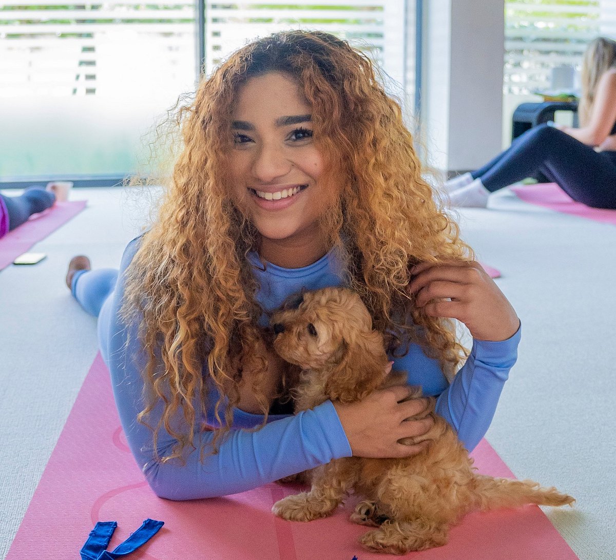 "Puppy Yoga on Saadiyat Island