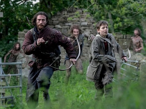 Aaron Taylor-Johnson and Alfie Williams in '28 Years Later'