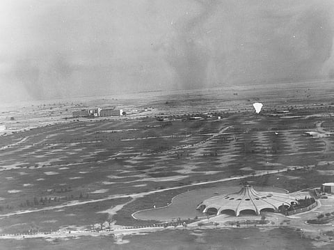 Safa Park, 1979 – Still in its early stages, the park was largely barren, with sparse grass coverage and few trees. 