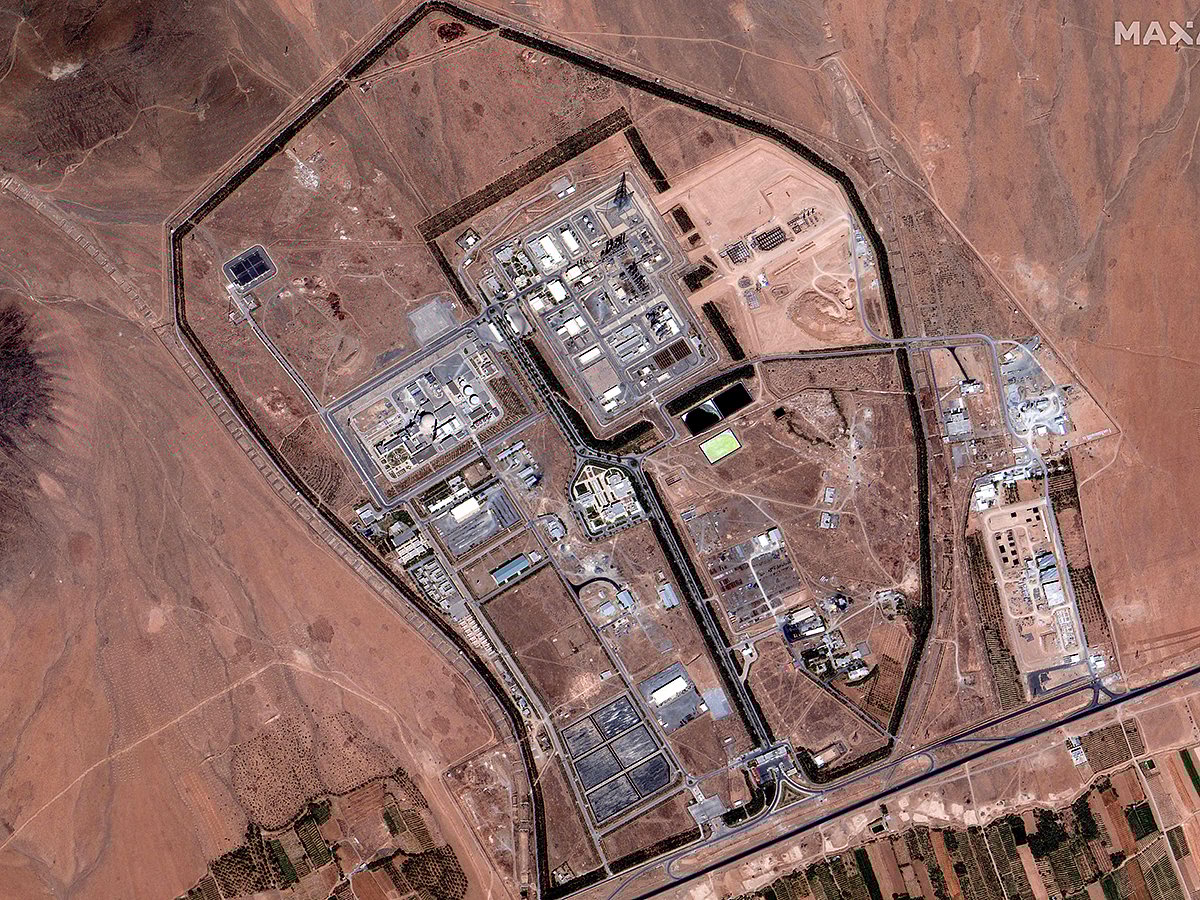 This handout satellite image released by Maxar Technologies on June 19, 2025 and taken on June 19, 2025, shows damage at the Iranian nuclear facility at Arak in central Iran, after an Israeli strike.