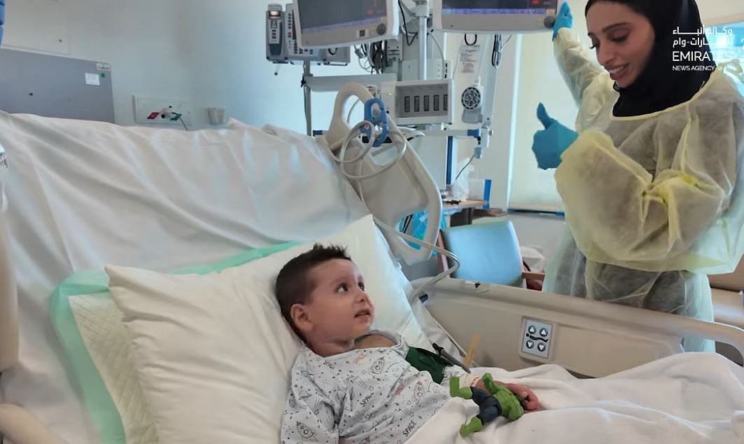 Three-year-old Hatim Awad was injured in an airstrike that hit his neighbourhood in Gaza.