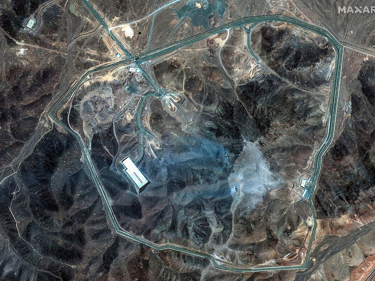 This satellite image provided by Maxar Technologies shows damage at the Fordow enrichment facility in Iran after US strikes, on June 22, 2025.  