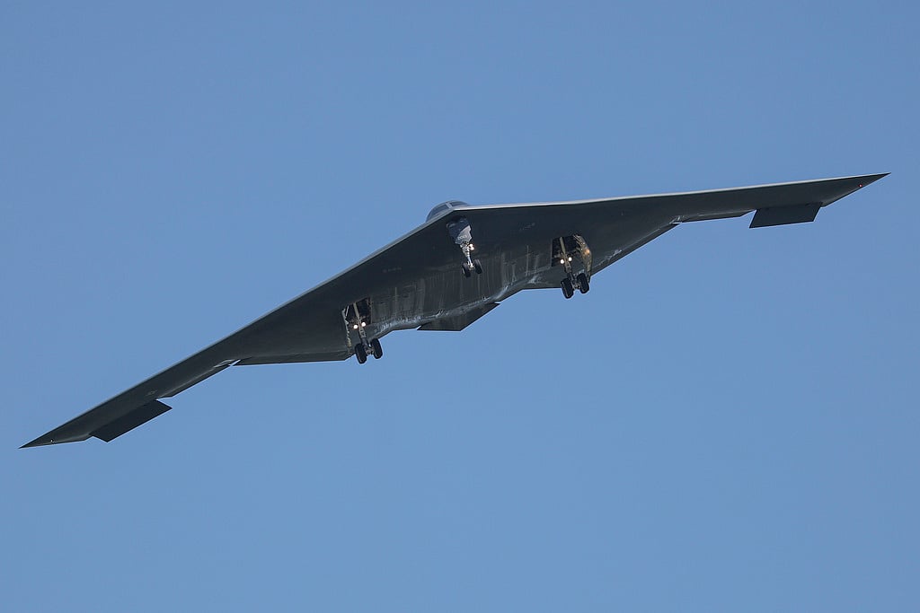 A B-2 bomber arrives at Whiteman Air Force Base Mo., Sunday, June 22, 2025. 