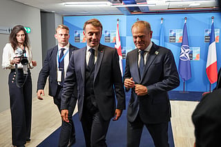 France's President Emmanuel Macron and Poland's Prime Minister Donald Tusk leave after posing for a group photo within a meeting between the Nato Secretary General, the president of Ukraine, and leaders of E5 countries during a North Atlantic Treaty Organization (NATO) Heads of State and Government summit in The Hague. File photo taken on June 25, 2025.

Poland and the UK are expected to sign in London on Wednesday a new defence treaty, expanding cooperation between the Nato allies to counter security threats, including from Russia.