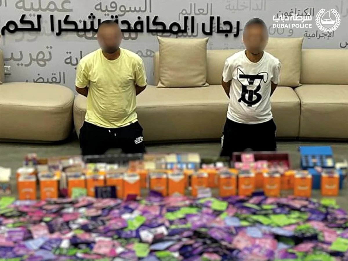 The group was caught with 48 kilograms of narcotic substances and 1,174 pills, with a street value of Dh2.5 million.