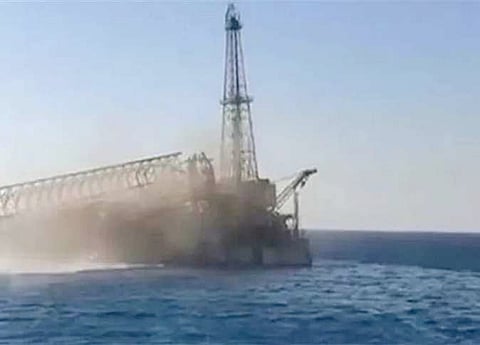 The barge, identified as Adam Marine 12, was reportedly part of an oil rig support operation and sank while being towed in the Jabal Zeyt area, according to a statement from the ministry. 