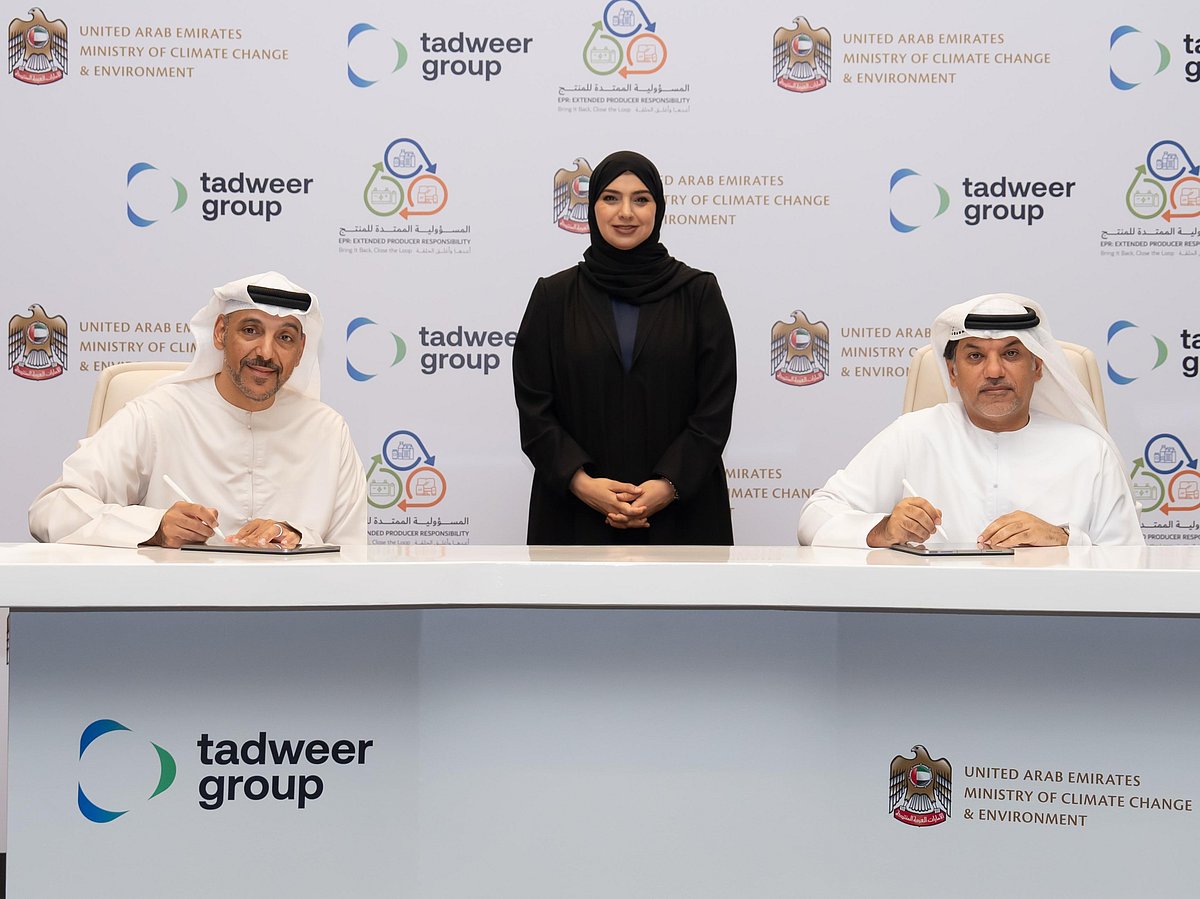 The Ministry of Climate Change and Environment (MoCCAE) collaborates with Tadweer Group to launch pilot project for managing targeted product waste. 