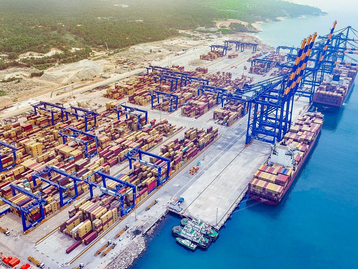  A view of the Vizhinjam International Seaport, India’s first semi-automated transhipment port, in Thiruvananthapuram.