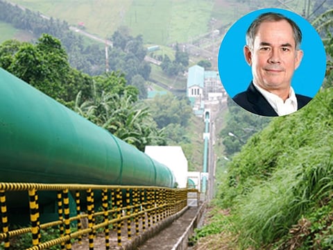 A view of the Caliraya-Botocan-Kalayaan (CBK) pumped-storage hydro power plant east of Manila, the first and biggest in the Asean region. Inset, Filipino tycoon Sabin Aboitiz, at the helm of Aboitiz Group.