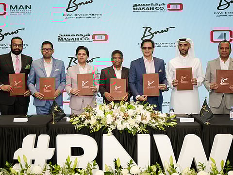 
BNW Developments and Masah Group announce a billion-dirham partnership to deliver Aqua Arc on Al Marjan Island 