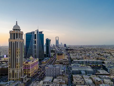 A view of  Riyadh city skyline.