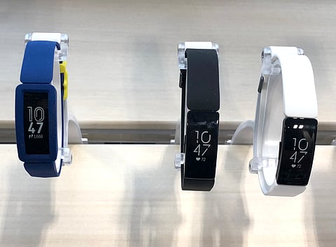 Fitbit activity trackers are displayed at a Best Buy store on November 01, 2019 in San Rafael, California.