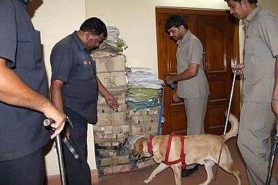 Police swung into action to launch a search at all four places with the help of bomb disposal and sniffer dog squads.