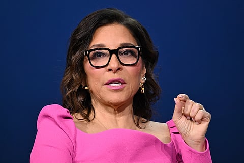 Linda Yaccarino, CEO of X Corp., formerly Twitter, speaks with Catherine Herridge during a keynote at the Consumer Electronics Show (CES) in Las Vegas, Nevada, on January 7, 2025.