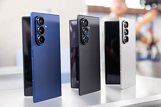 Samsung Galaxy Z Fold 7 smartphones during a media event ahead of Galaxy Unpacked at the Brooklyn Navy Yard in New York, US, on Monday, July 7, 2025.