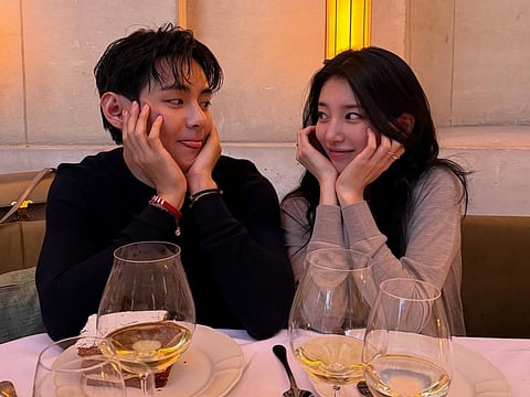 BTS's V with Bae Suzy in Paris. 