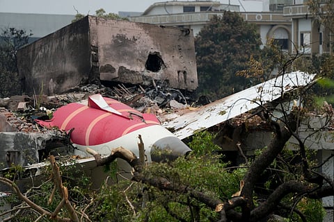 The crash site of Air India Flight 171 in Ahmedabad, India, on June 13.