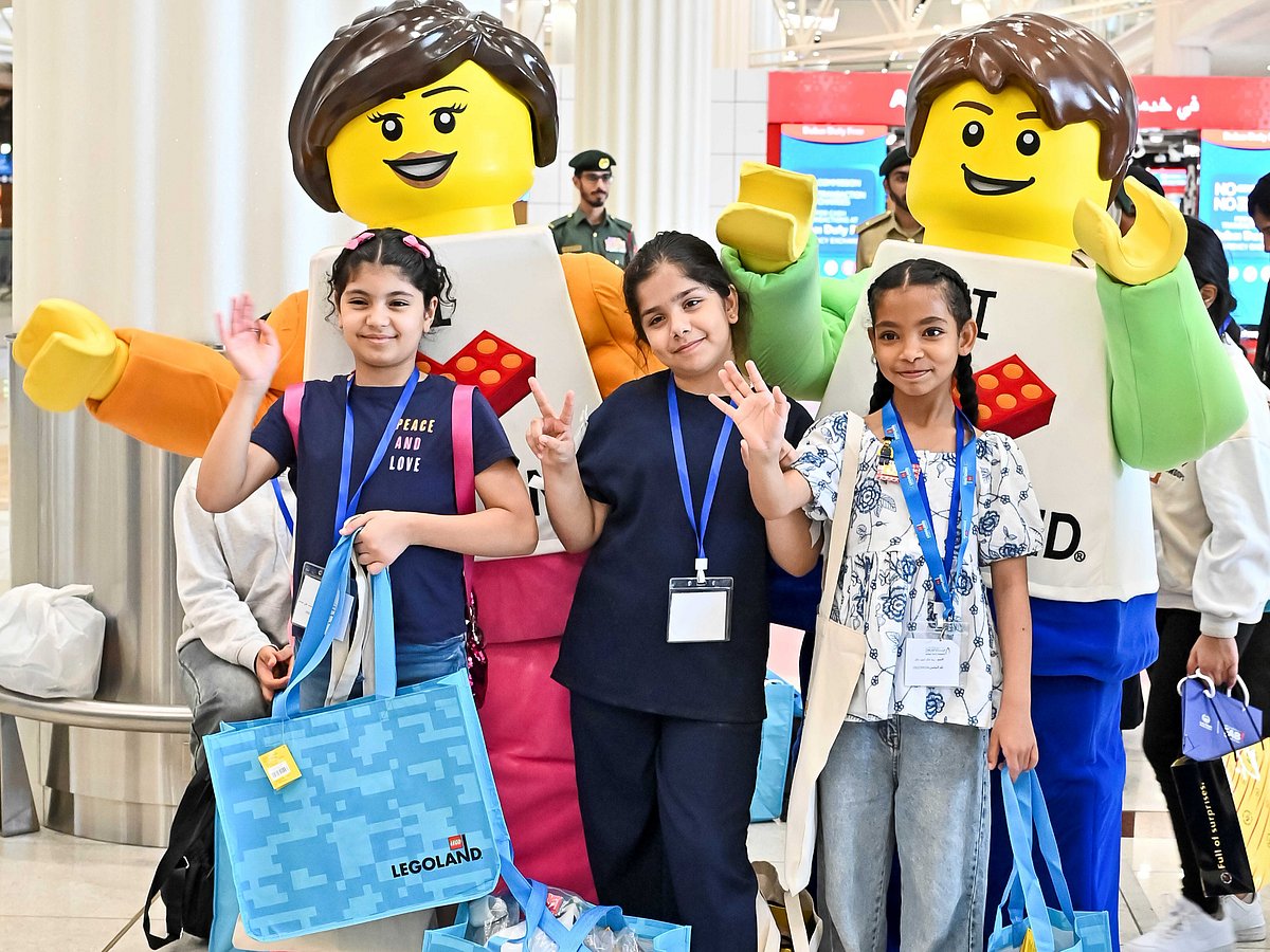 Children from Al Etihad Charity enjoy a fun event organised by the Dubai police at Dubai Airport
