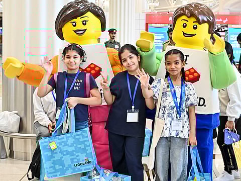 Children from Al Etihad Charity enjoy a fun event organised by the Dubai police at Dubai Airport
