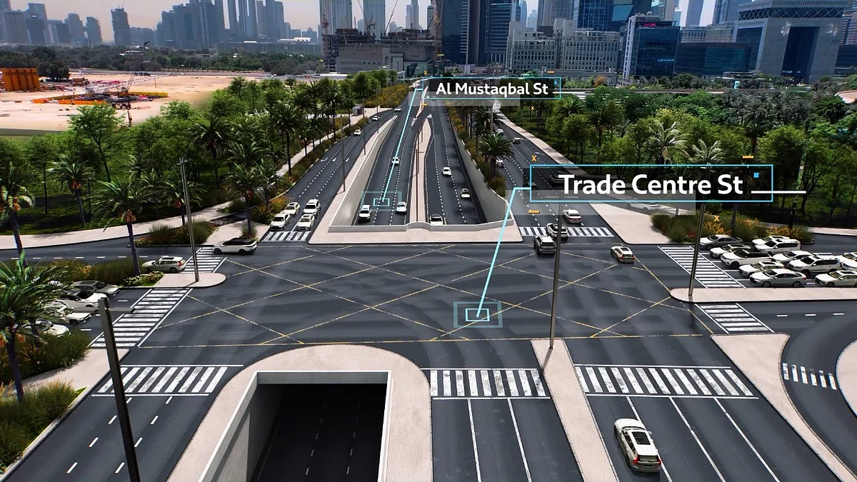 A view of the new road development project to ease traffic around Dubai World Trade Central 