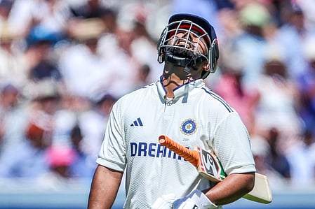 Rishabh Pant is dejected after getting dismissed during the Lord's Test against England.