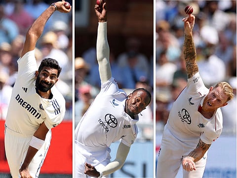 From left: Jasprit Bumrah, Jofra Archer and Ben Stokes produce stunning spells, but their fitness and the injury management will be in focus at Old Trafford.