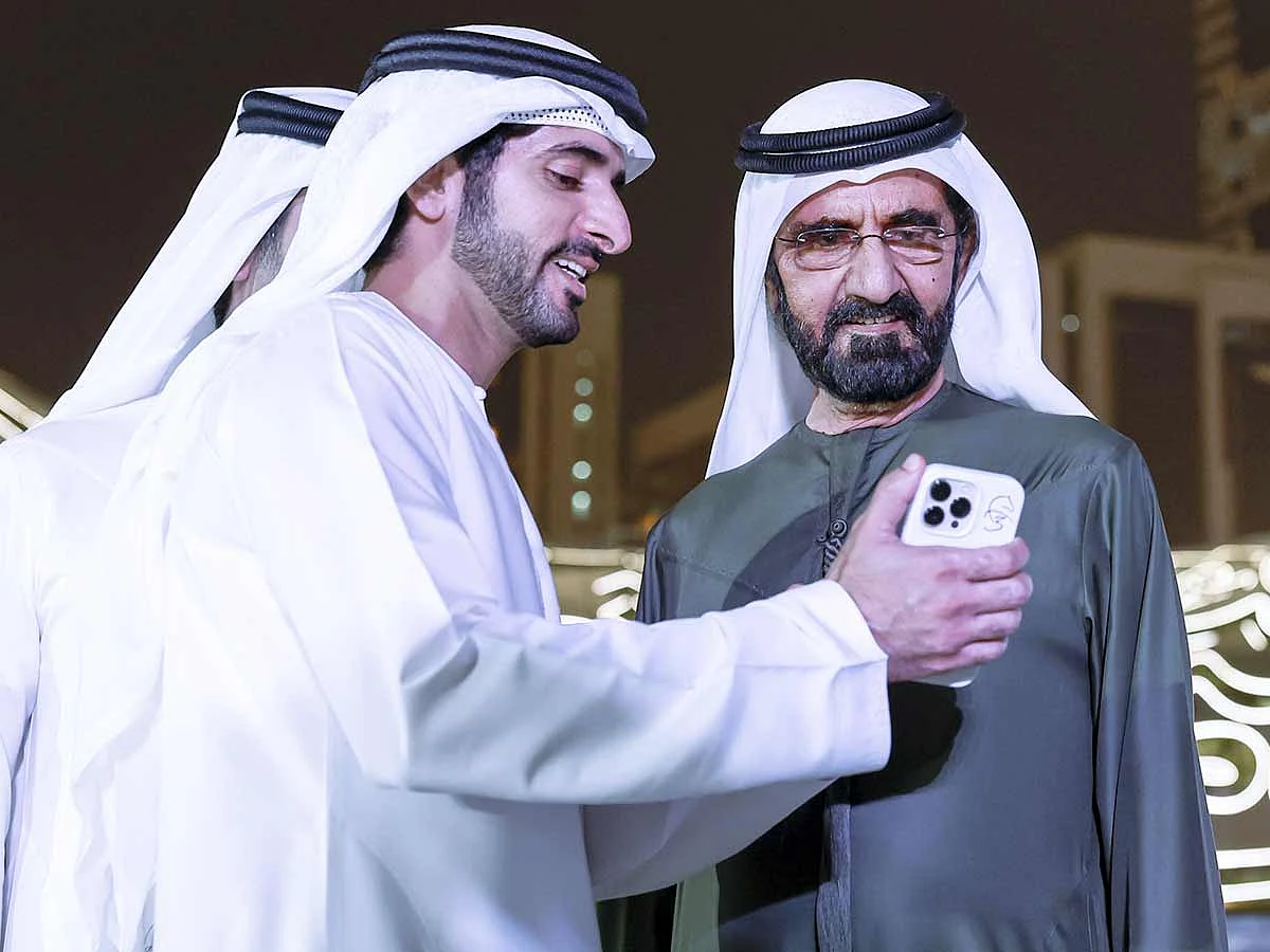 Sheikh Mohammed bin Rashid Al Maktoum with Sheikh Hamdan bin Mohammed bin Rashid Al Maktoum