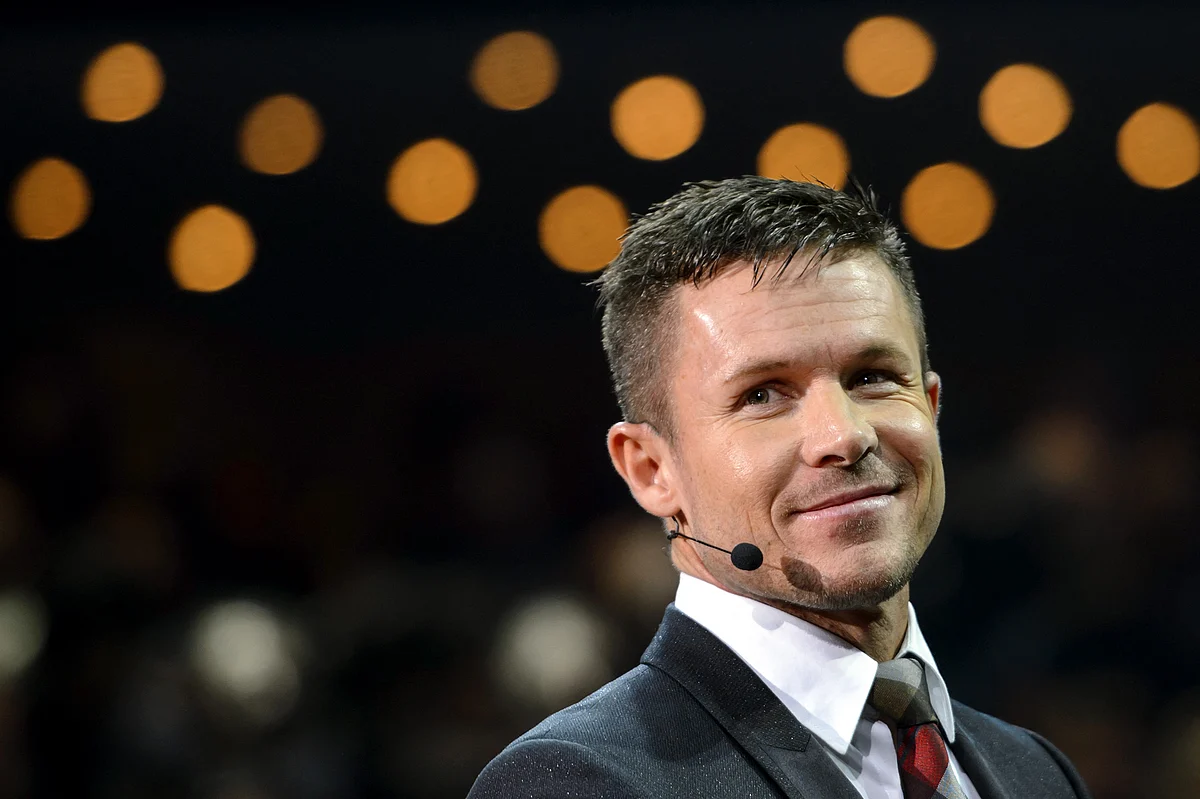 Austrian skydiver Felix Baumgartner looks on a preview of Volkwagen Group on March 4, 2013 ahead of the Geneva Car Show in Geneva.