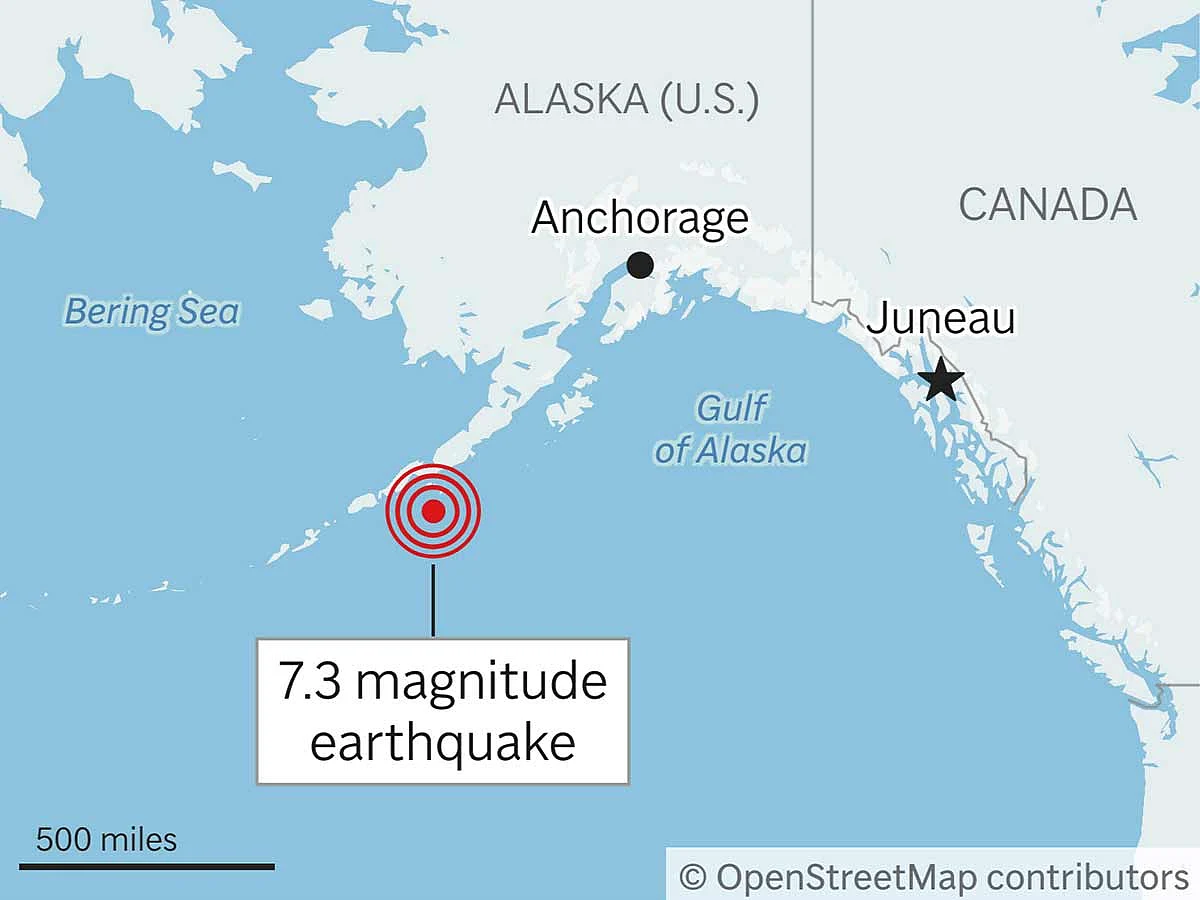 A strong earthquake Wednesday off the Alaska coast triggered a tsunami warning.
