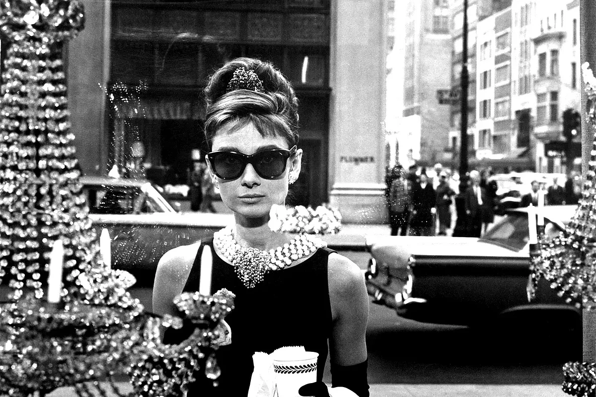 Audrey Hepburn in Breakfast at Tiffanys: One of her most famous films. 