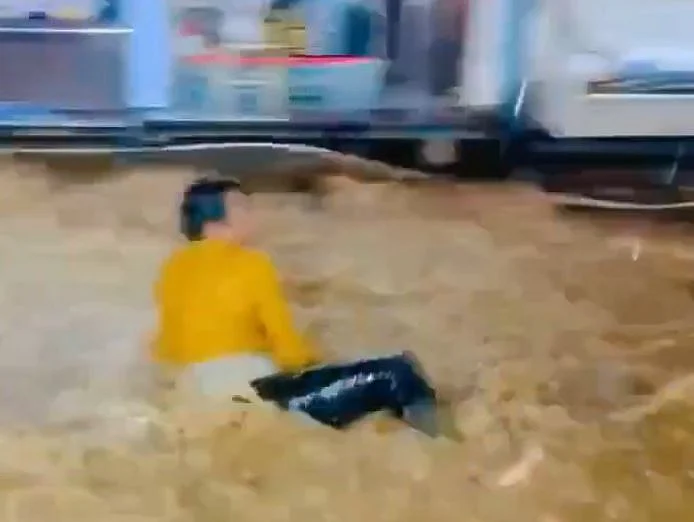 Man swept away in Ajmer floodwater, rescued by hotel worker

