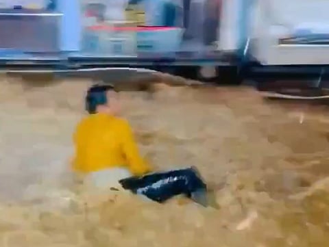 Man swept away in Ajmer floodwater, rescued by hotel worker

