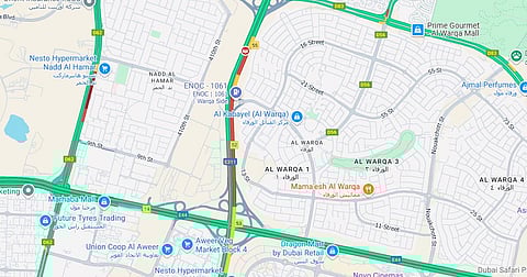 Google Maps continues to show congestion in the area.