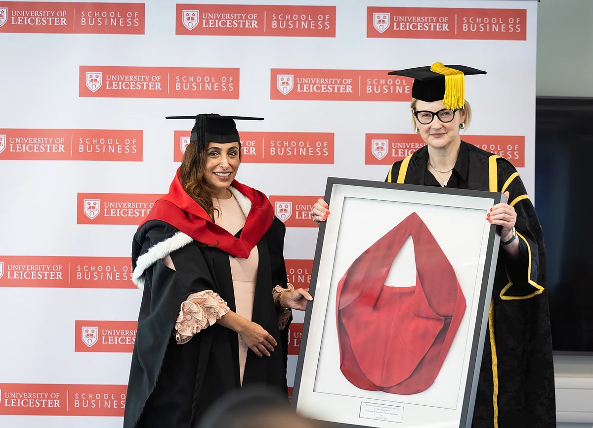 Sheikha Bodour Al Qasimi, receives the University of Leicester’s first-ever Honorary Professorship for her global impact in women’s empowerment, child literacy, and cultural development.