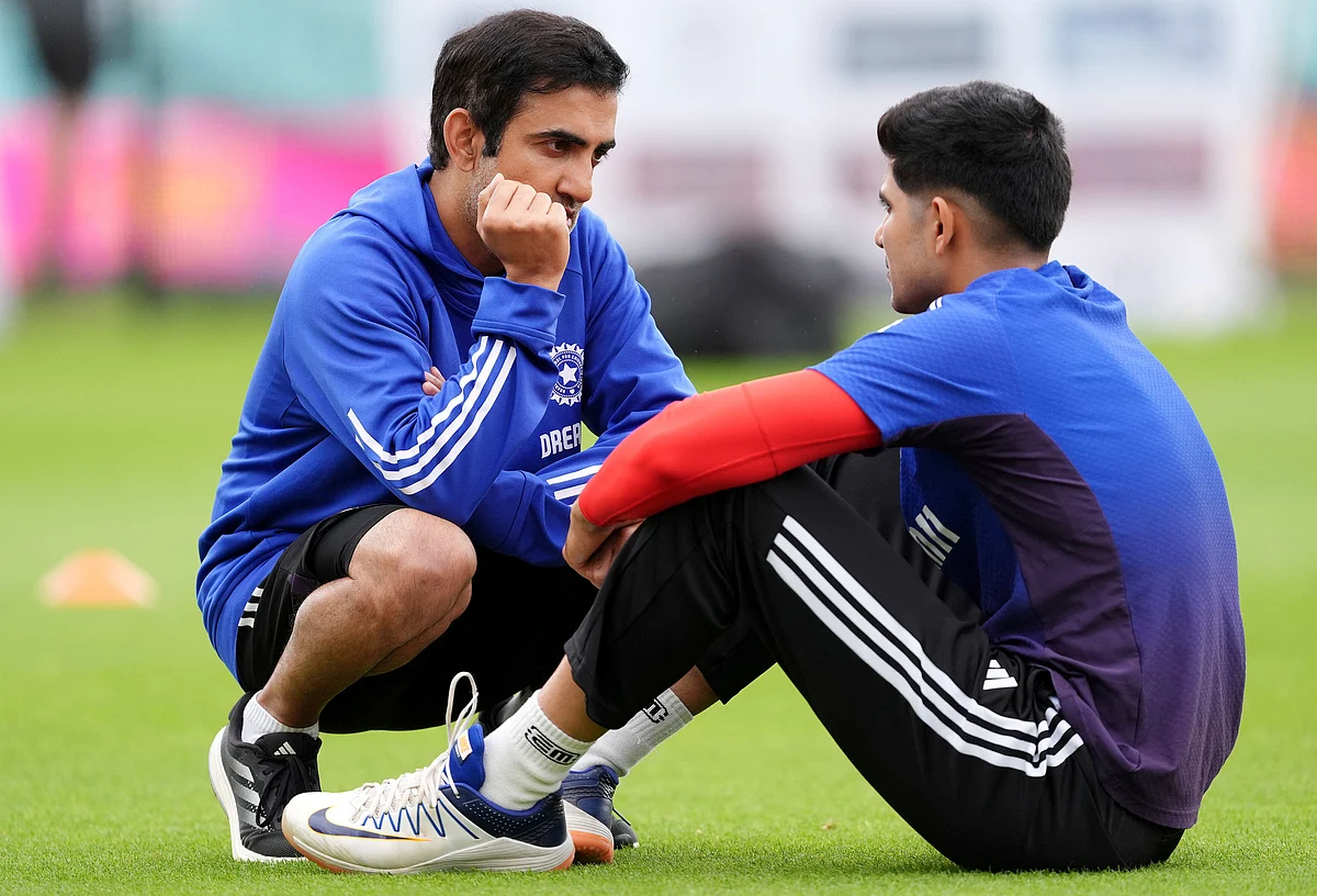 India head coach Gautam Gambhir (left) and Shubman Gill during a nets session at the Kia Oval, London, Wednesday July 30, 2025.